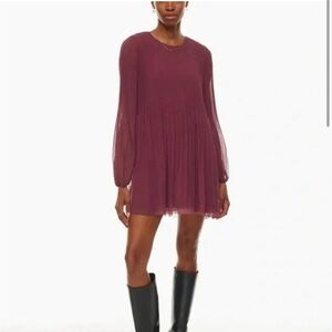 Aritzia Wilfred Daydreamer Mini Dress XS Spiced Burgundy